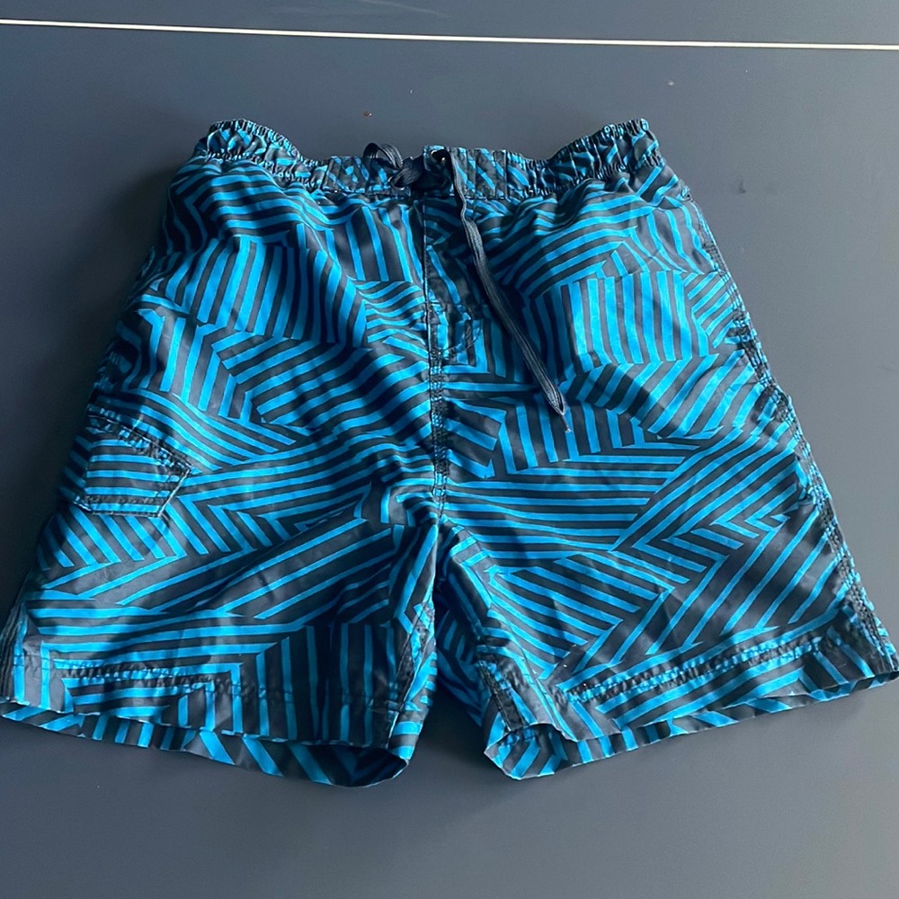 Okanu Swim Trunks - YL 14/16 - Blue Pattern - Great Condition